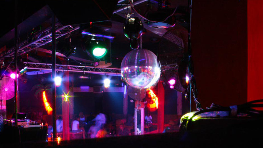 dance floor with disco ball